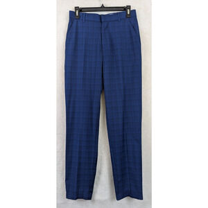 New Tommy Hilfiger sz 18 boys Dress Pants midnight blue plaid print 0614
